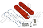 Granatelli Motor Sports LS Tall Valve Cover Red Wrinkle Finish, 4.8, 5.3, 5.7, 6.0, 6.2, 7.0L, Pair - 640363 - Granatelli Motor Sports