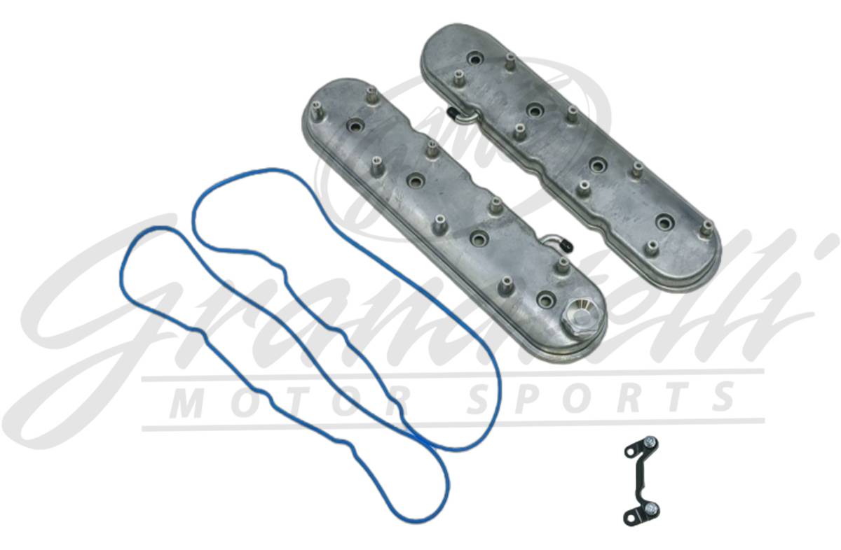 Granatelli Motor Sports LS Valve Cover Cast Finish, 4.8, 5.3, 5.7, 6.0, 6.2, 7.0L, Pair - Granatelli Motor Sports
