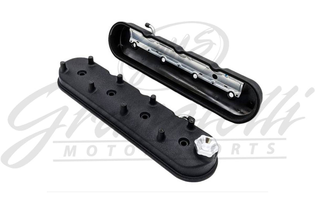 Granatelli Motor Sports  LS Tall Valve Cover Black Wrinkle Finish, 4.8, 5.3, 5.7, 6.0, 6.2, 7.0L, Pair - Granatelli Motor Sports