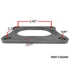 Motor Sports Oval Exhaust Flange, 3 Inch, Stainless Steel - Granatelli Motor Sports
