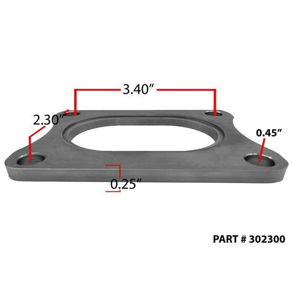 Motor Sports Oval Exhaust Flange, 3 Inch, Stainless Steel - Granatelli Motor Sports