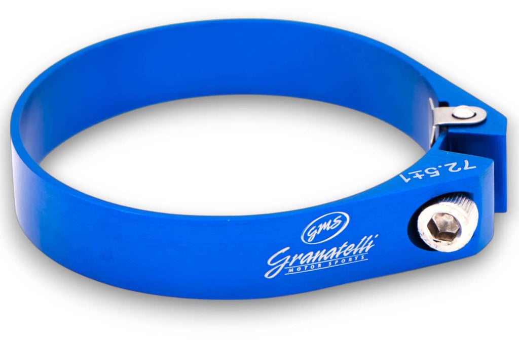 Blue Anodized Billet Aluminum Hose Clamp 71.5mm–73.5mm (Approx. 2.81"–2.89") – 971250B - Granatelli Motor Sports