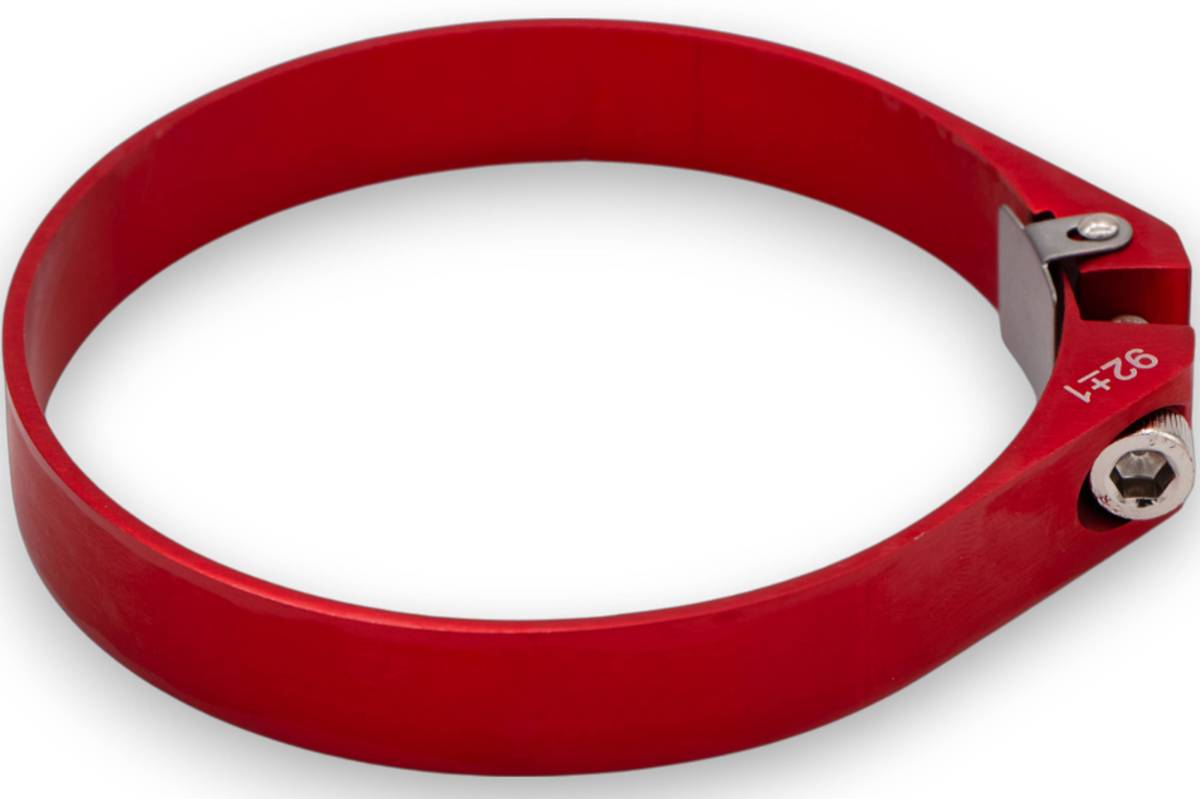 Red Anodized Billet Aluminum Hose Clamp 109.6mm–111.6mm (Approx. 4.31"–4.39") – 971400R - Granatelli Motor Sports
