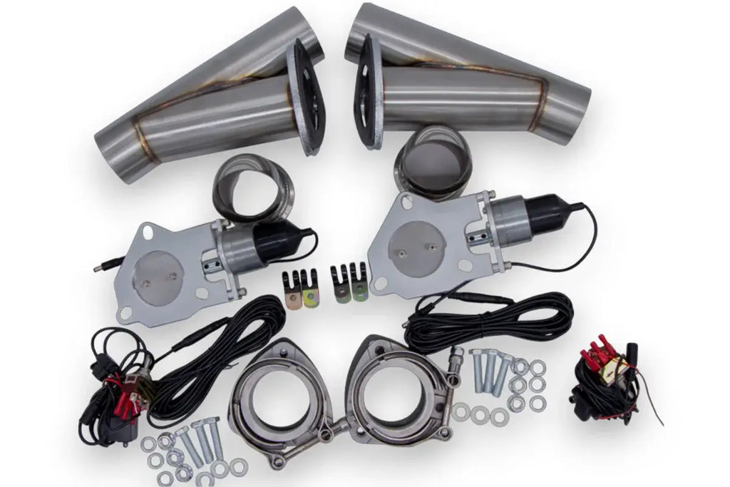Motor Sports Dual Electronic Exhaust Cutout Kit 307522D - Stainless Steel Weld-In - 2.25" - Granatelli Motor Sports