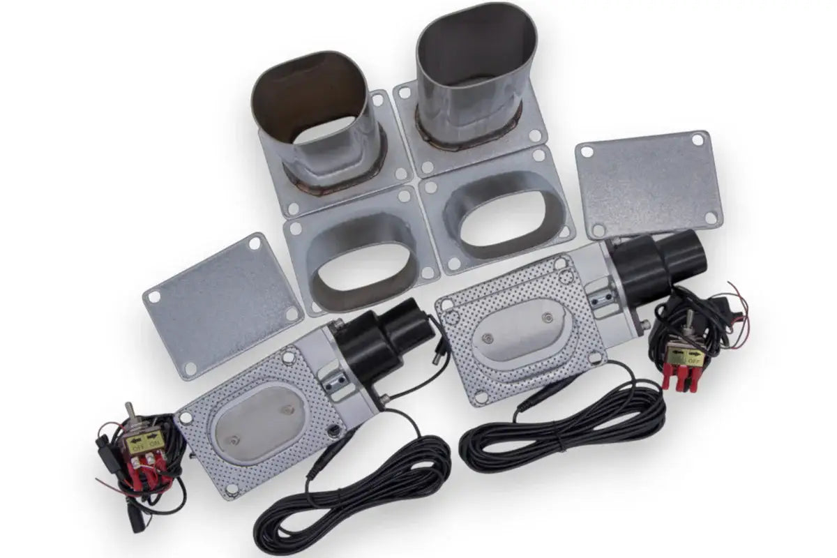 Granatelli Motor Sports Electronic Exhaust Oval Cutout Kit 313530D - Stainless Steel Weld-In - Granatelli Motor Sports
