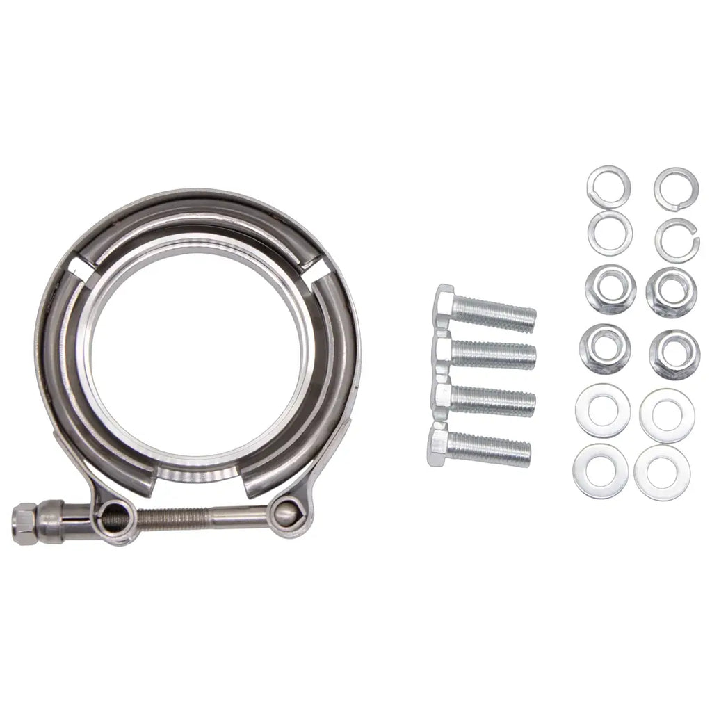 Motor Sports Turbo Adapter, 90^ Cast Elbow. 3.0" V-Band to T3/T4 Housing, Threaded - Granatelli Motor Sports