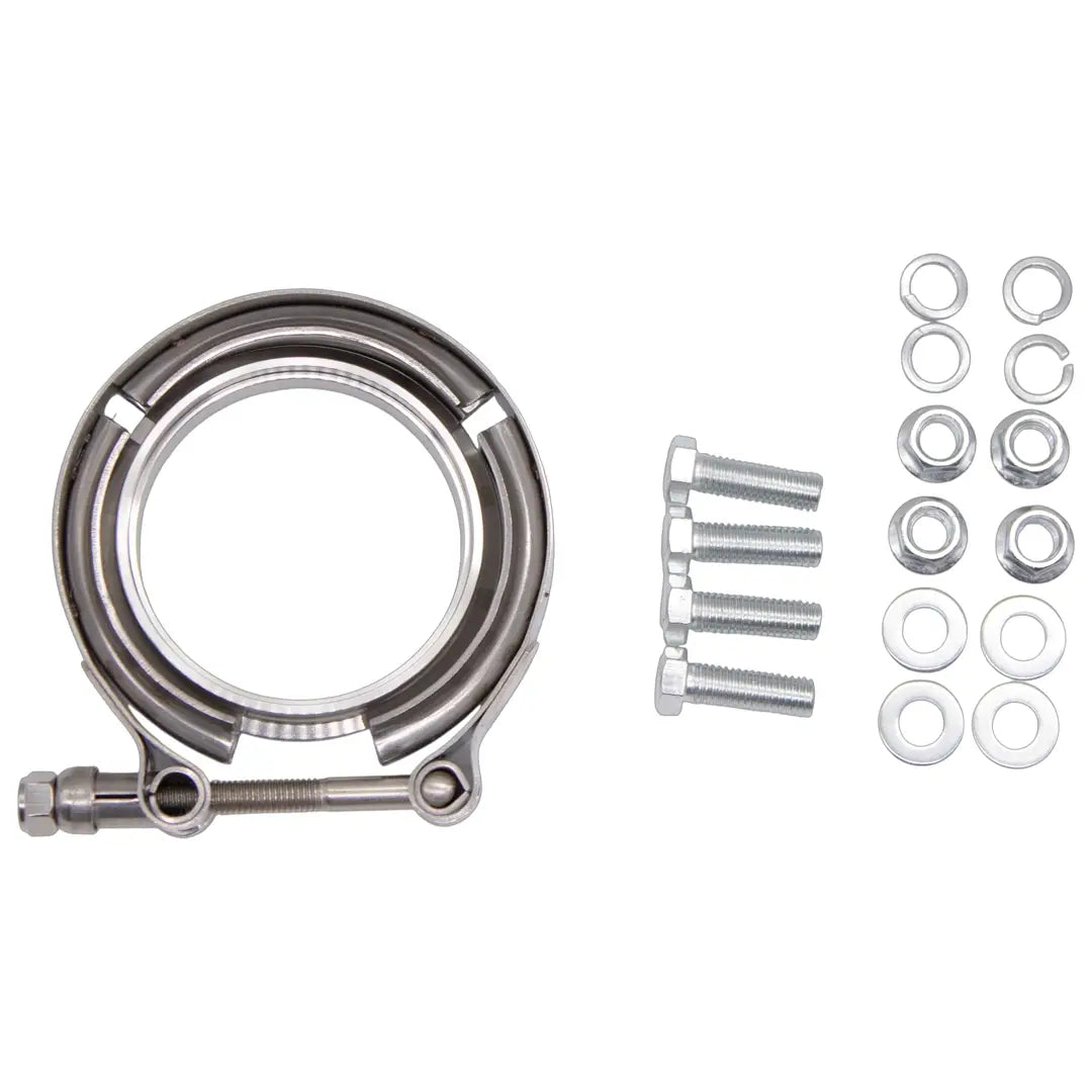 Motor Sports Turbo Adapter, 90^ Cast Elbow. 3.0" V-Band to T3/T4 Housing, Threaded - Granatelli Motor Sports