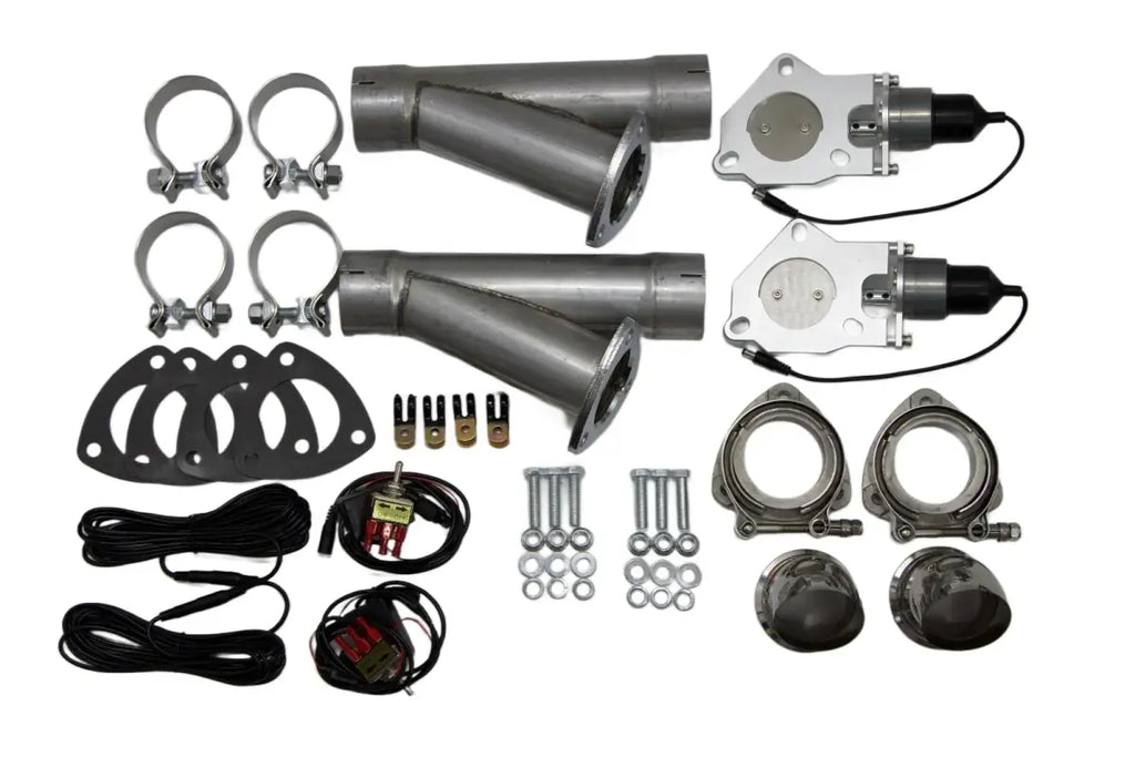 Granatelli Motor Sports Dual Electronic Exhaust Cutout Kit 303522D - Mild Steel Slip-Fit - 2.25" inches - Granatelli Motor Sports