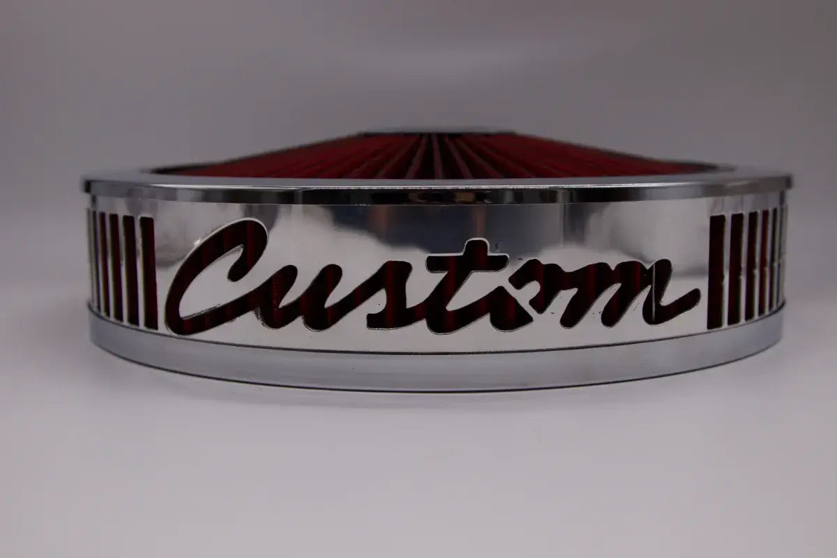 Blingz Beauty Bandz, "SPECIAL ORDER" Grill Insert, 14" x 3" Red Filter Element, Chrome Lip Around Red Filtered Lid. - Granatelli Motor Sports