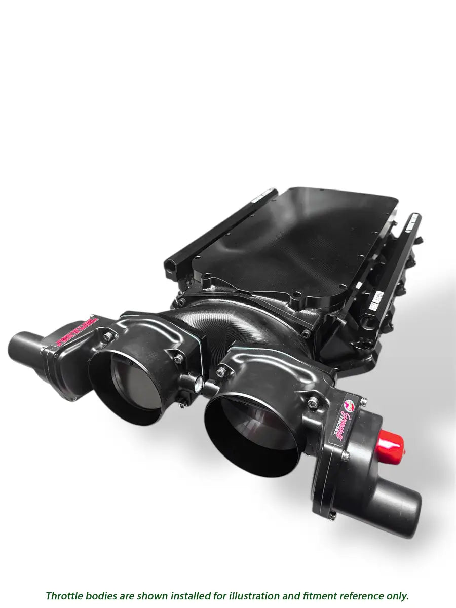 MEGAZILLA Black Billet LS Intake Manifold – Twin 103mm Inlets – 980103 - Granatelli Motor Sports