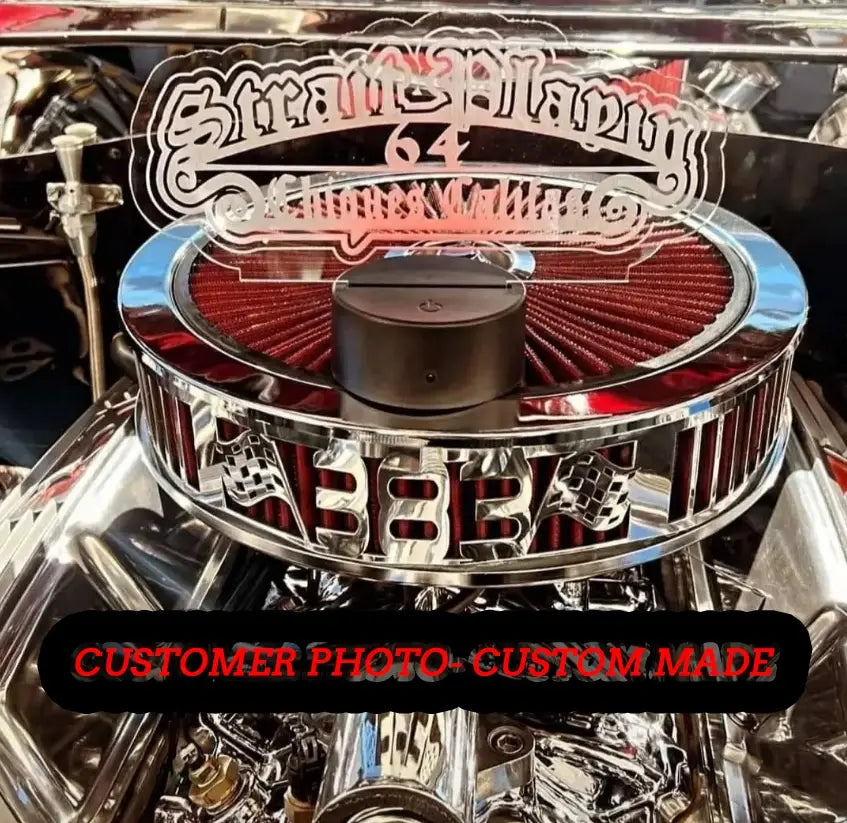 Blingz Beauty Bandz Custom Design 14" x 3" Polished Aluminum Air Cleaner Grill – 750000C - Granatelli Motor Sports