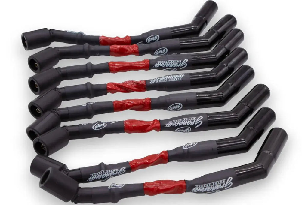 8 inch Red "0 ohm" High Performance Spark Plug Wires With Ceramic Boots - 28-1811-CBR - Granatelli Motor Sports