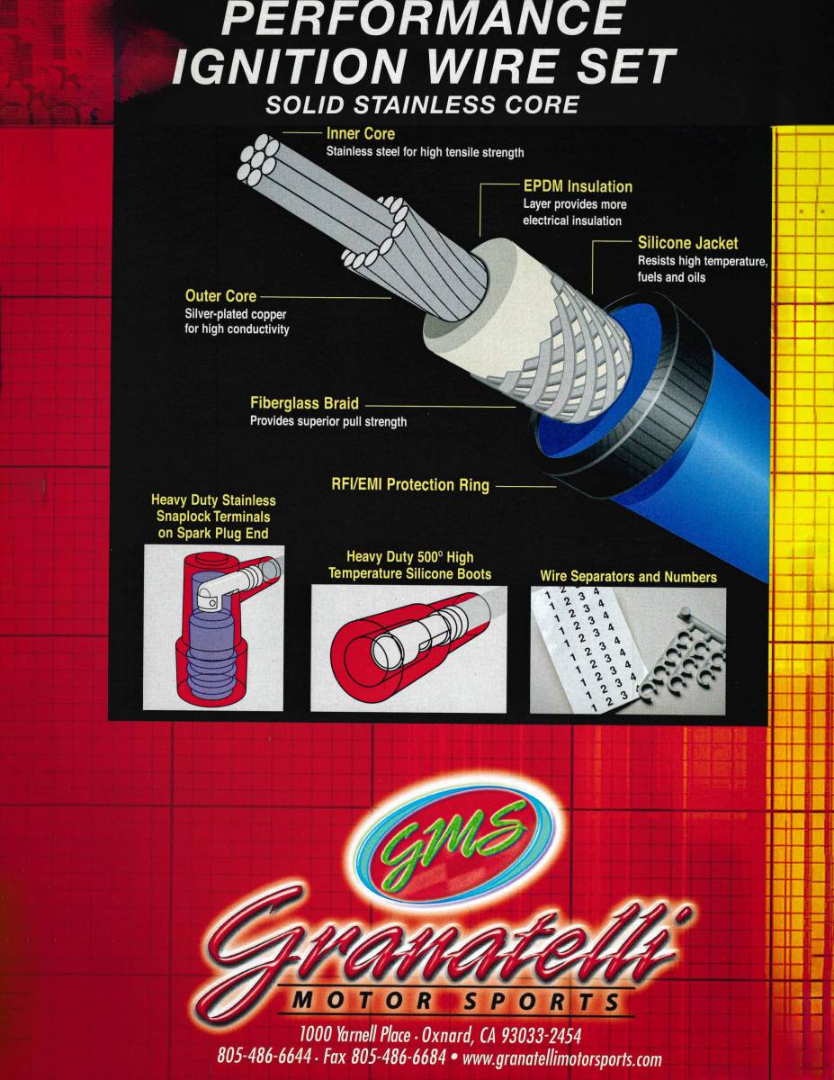 99-23 GM 6.0L/6.2L LS2/LS3/LSA/LS7/LS9 Cars Hi-Perf Coil-Near-Plug Wire Conn Kit - Red - Granatelli Motor Sports