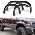 2009-2018 Dodge Ram Pocket Rivet Style Black Fender Flares PP Smooth
