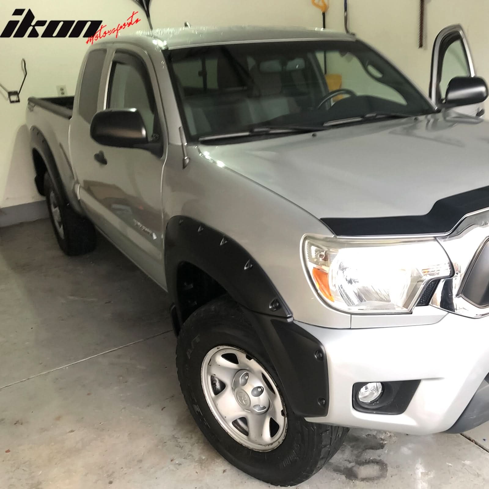 2012-2015 Toyota Tacoma Pocket Rivet Black Fender Flares PP 73.5" Bed