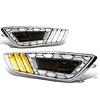 2015-2017 Ford Focus LED DRL Fog Lights with Bezel Chrome/Smoke