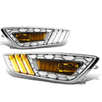 2015-2017 Ford Focus LED DRL Fog Lights with Bezel Chrome Yellow