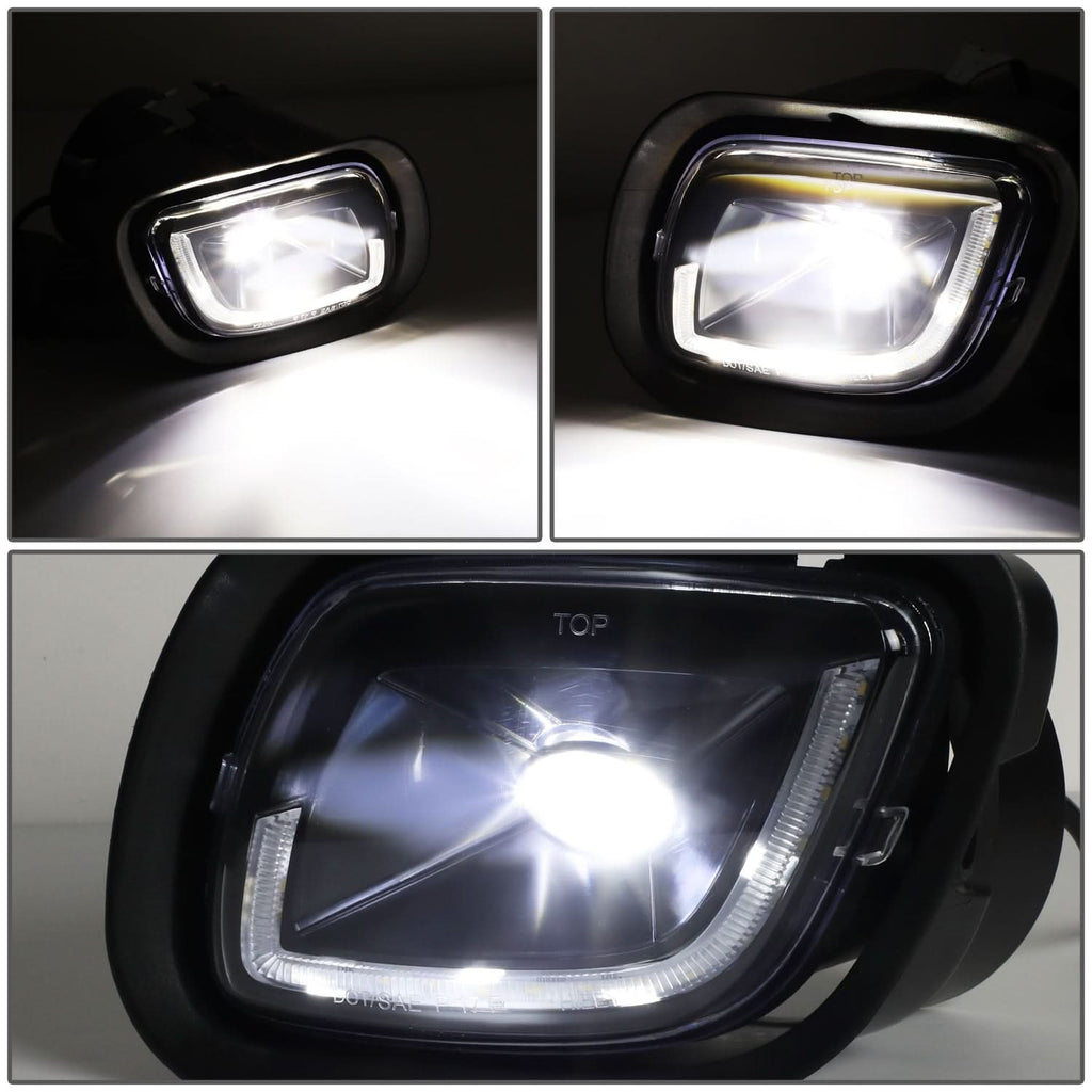 08-17 Freightliner Cascadia 3D Projector LED Fog Lights Black