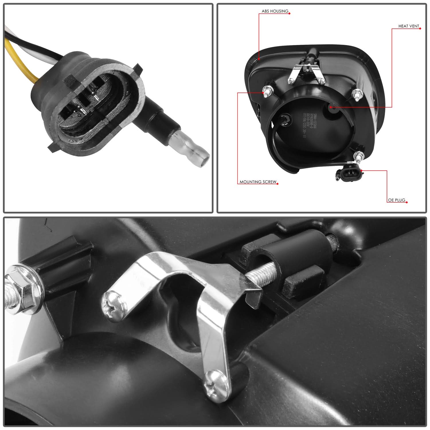 08-17 Freightliner Cascadia 3D Projector LED Fog Lights - Chrome