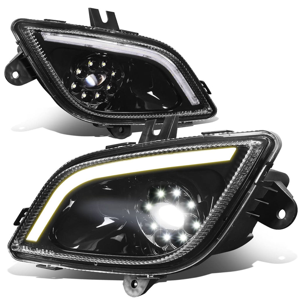 18-22 Freightliner Cascadia 3D Projector Full LED Fog Lights Black