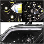 18-22 Freightliner Cascadia 3D Projector Full LED Fog Lights Black