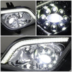 2018-2022 Freightliner Cascadia 3D Projector Full LED Fog Lights Chrome