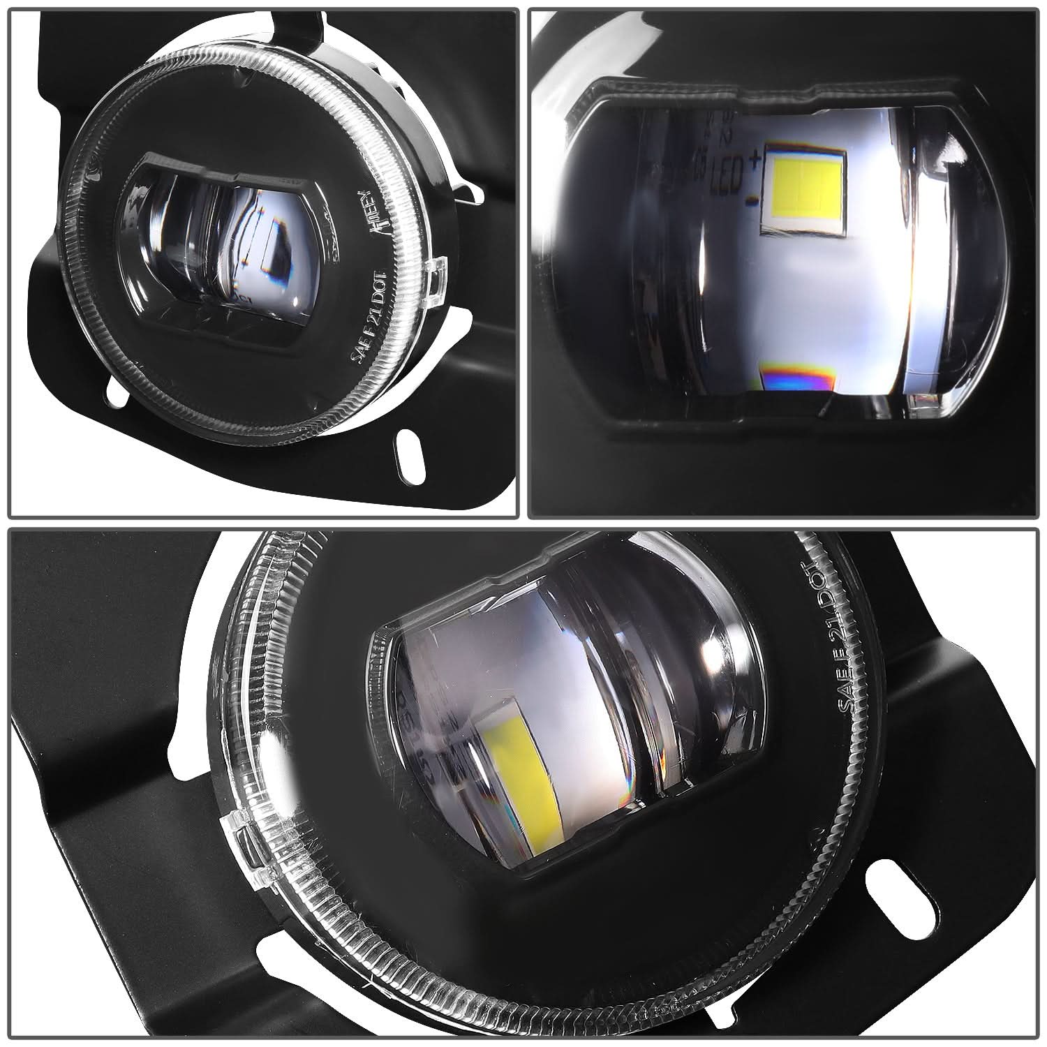 2011-2022 Kenworth T680 Projector Full LED Fog Lights Black