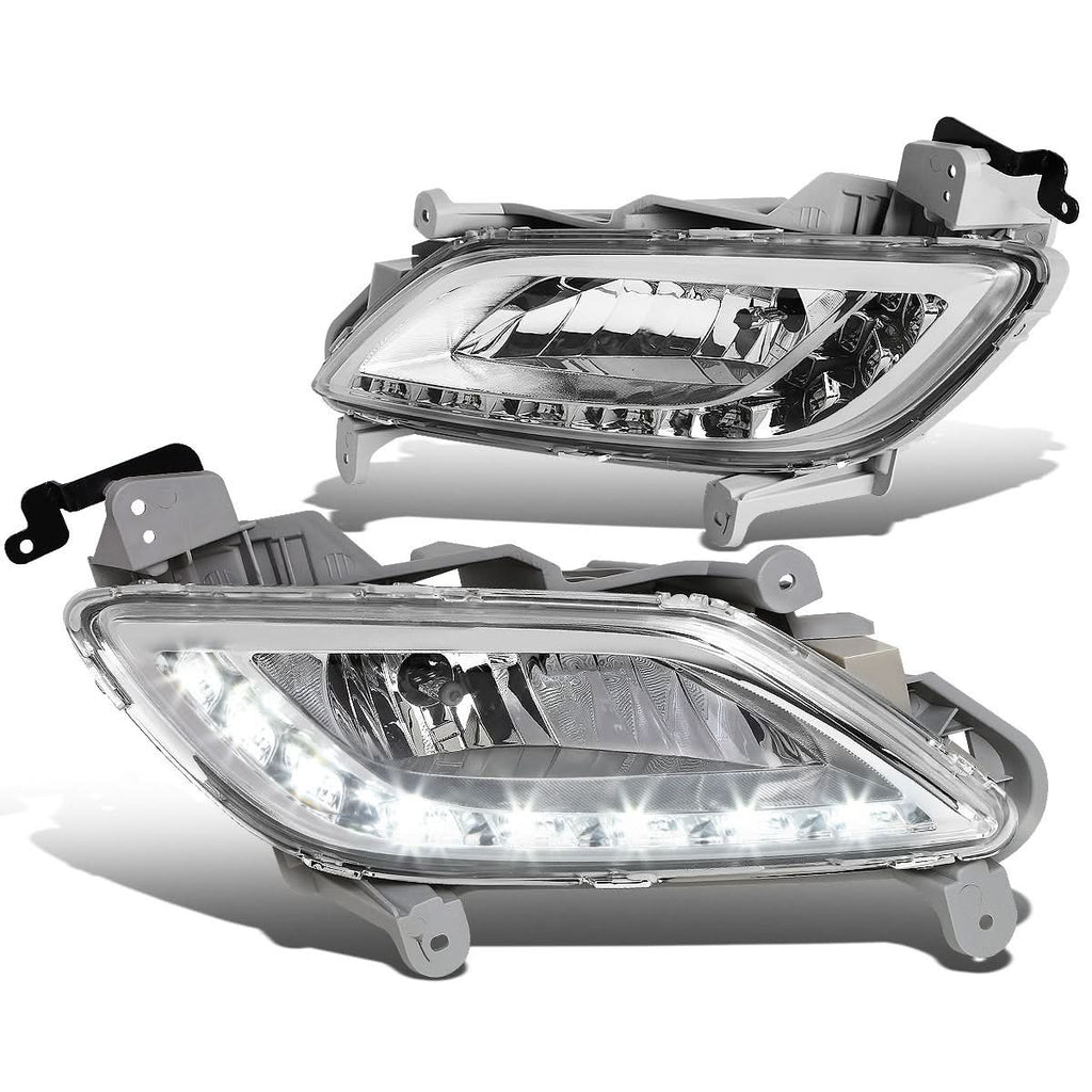 2012-2016 Hyundai Veloster LED DRL Fog Lights with Switch - Clear