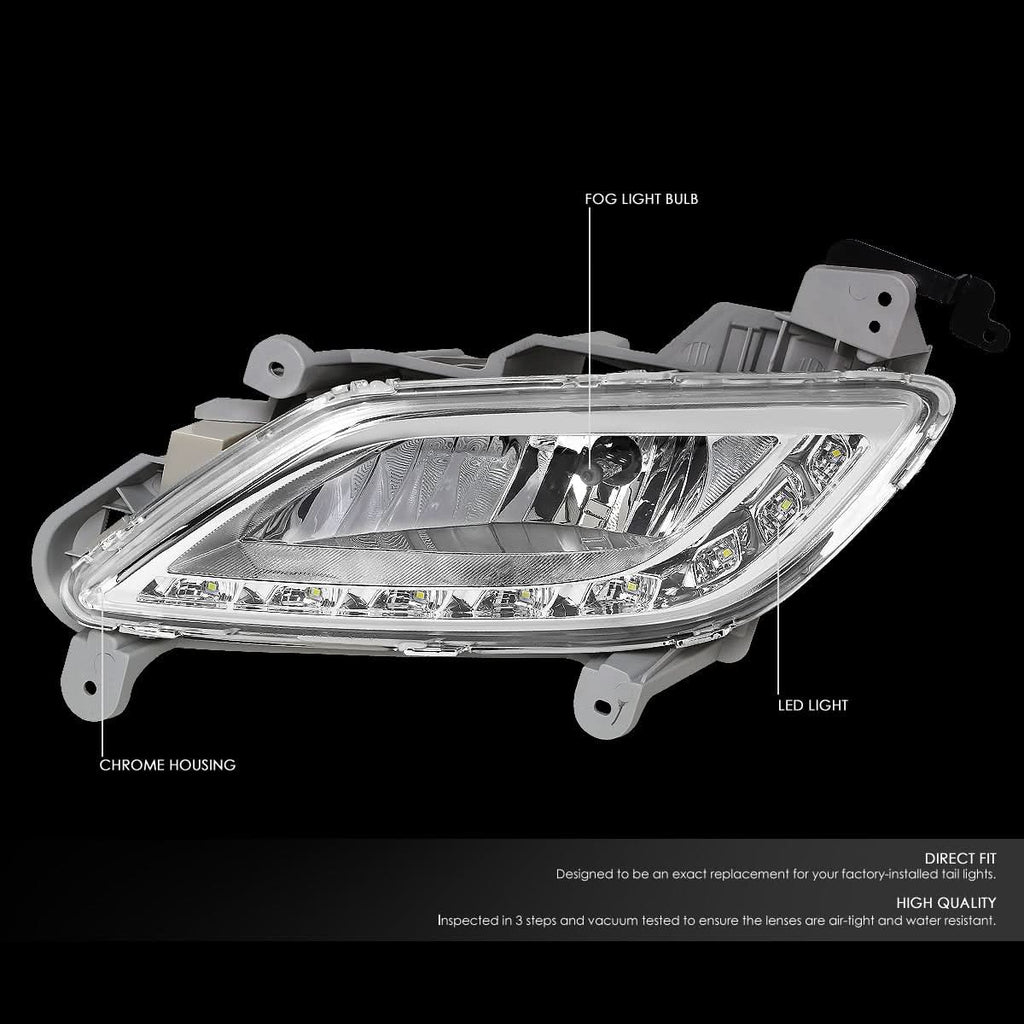 2012-2016 Hyundai Veloster LED DRL Fog Lights with Switch - Clear
