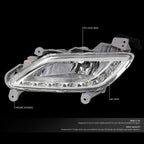 2012-2016 Hyundai Veloster LED DRL Fog Lights with Switch - Clear