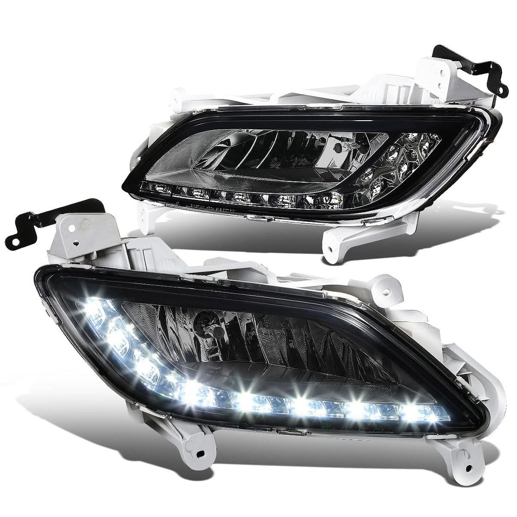 2012-2016 Hyundai Veloster LED DRL Fog Lights with Switch - Smoke