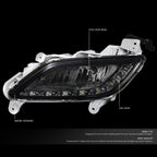 2012-2016 Hyundai Veloster LED DRL Fog Lights with Switch - Smoke