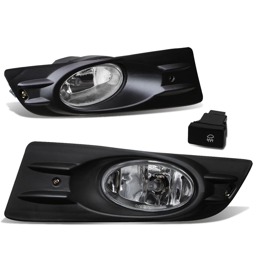 06-07 Honda Accord Coupe Fog Lights with Switch & Bezel - Chrome/Clear