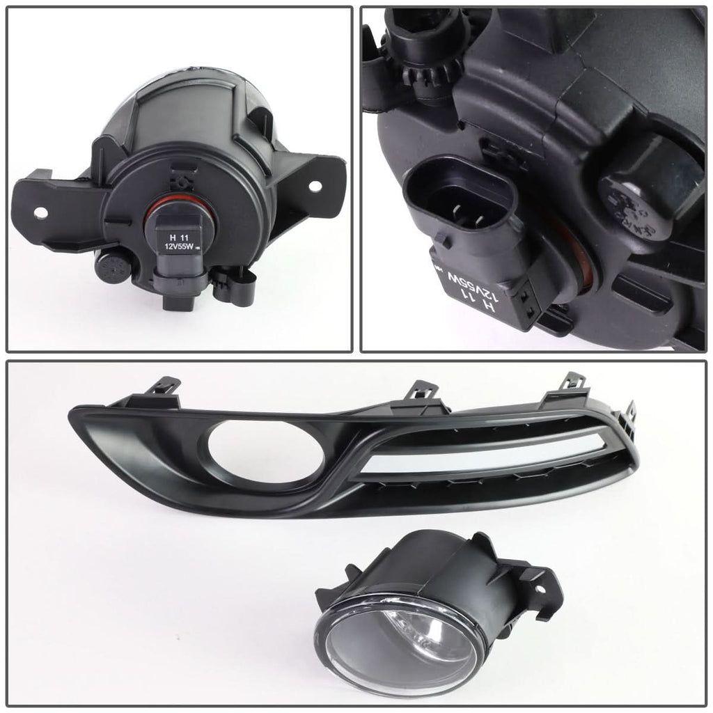 2013-2016 Nissan Sentra Fog Lights with Switch & Bezel Chrome/Clear