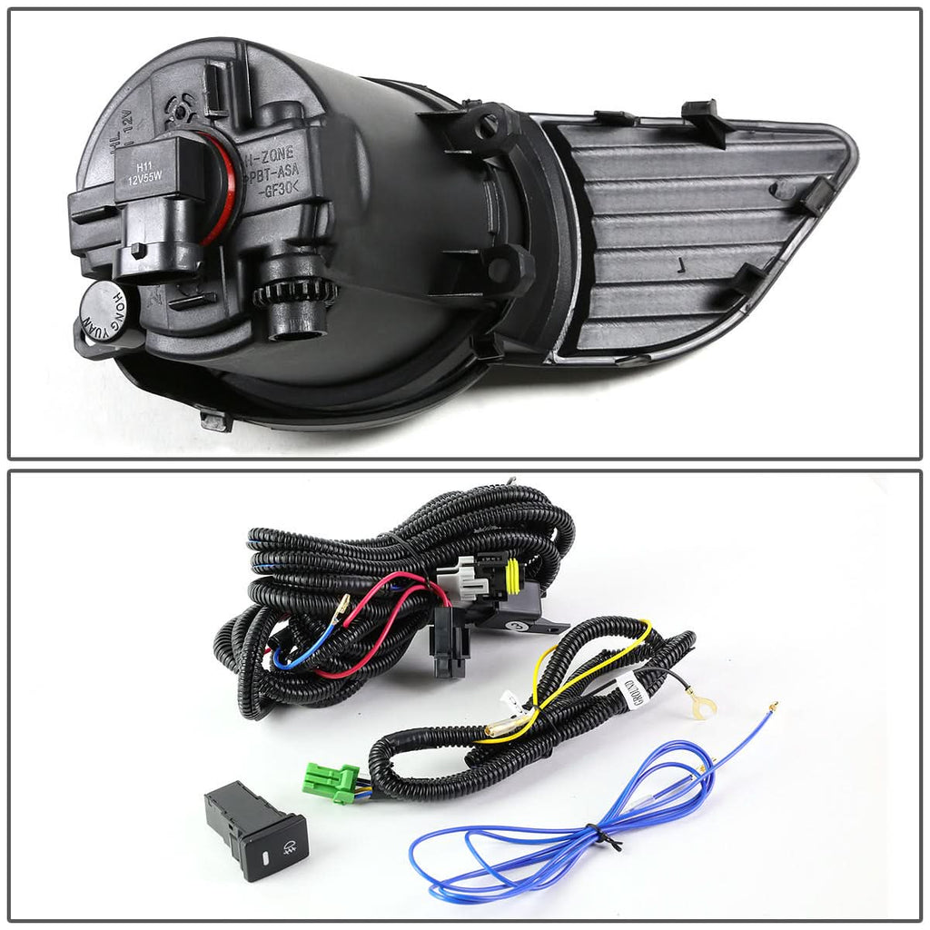 2011-2017 Toyota Sienna Fog Lights with Switch Chrome Bezel Smoke
