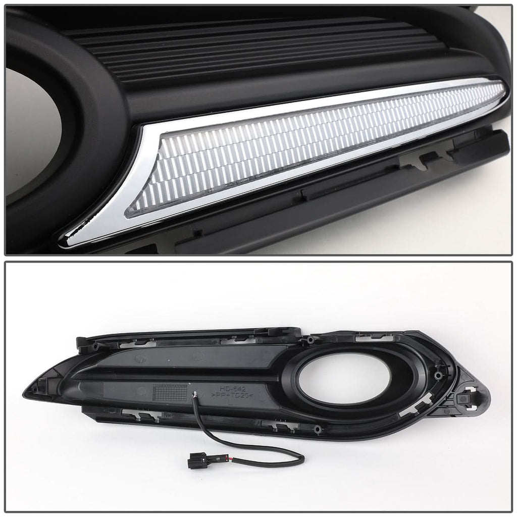 2016-2018 Honda HR-V Fog Light Cover with DRL Strip - Black/Clear