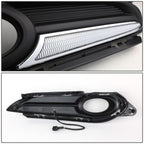2016-2018 Honda HR-V Fog Light Cover with DRL Strip - Black/Clear