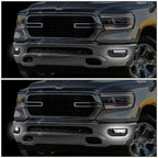 2019-2022 RAM 1500 LED DRL Fog Lights Chrome Clear