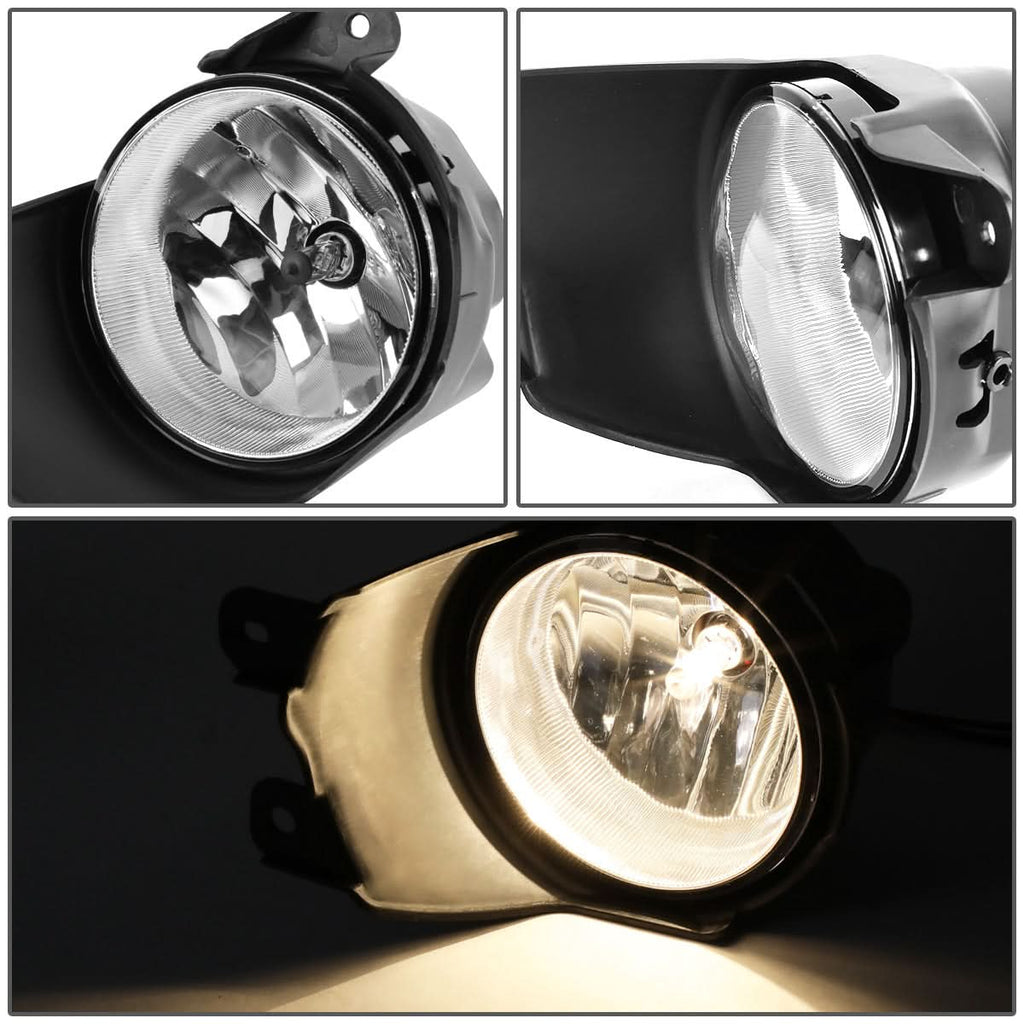 08-17 Toyota Sequoia Fog Lights with Switch H10 Bulb Chrome Clear