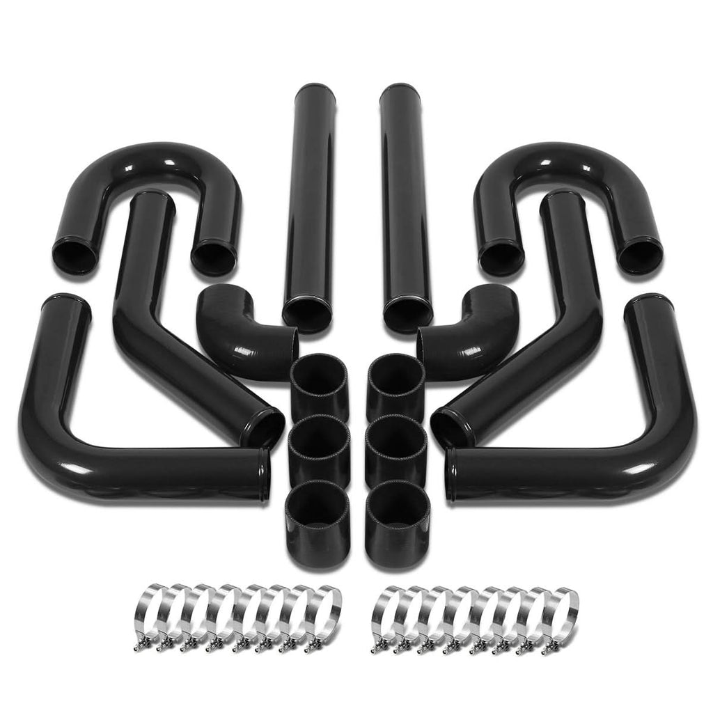 Universal 2.25" Aluminum Intercooler Piping Kit - 8PC w/ Clamps