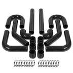 Universal 2.25" Aluminum Intercooler Piping Kit - 8PC w/ Clamps