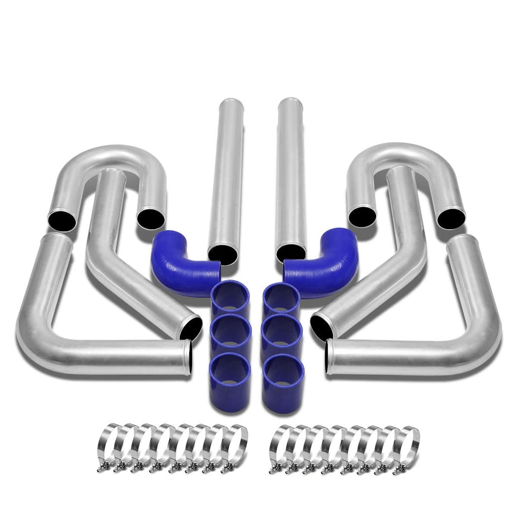 Universal Aluminum Intercooler Piping Kit - 2.5" - 8PC w/ Hoses & Clamps