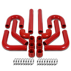 Universal 3.00" Aluminum Intercooler Piping Kit - 8PC w/ Hoses & Clamps