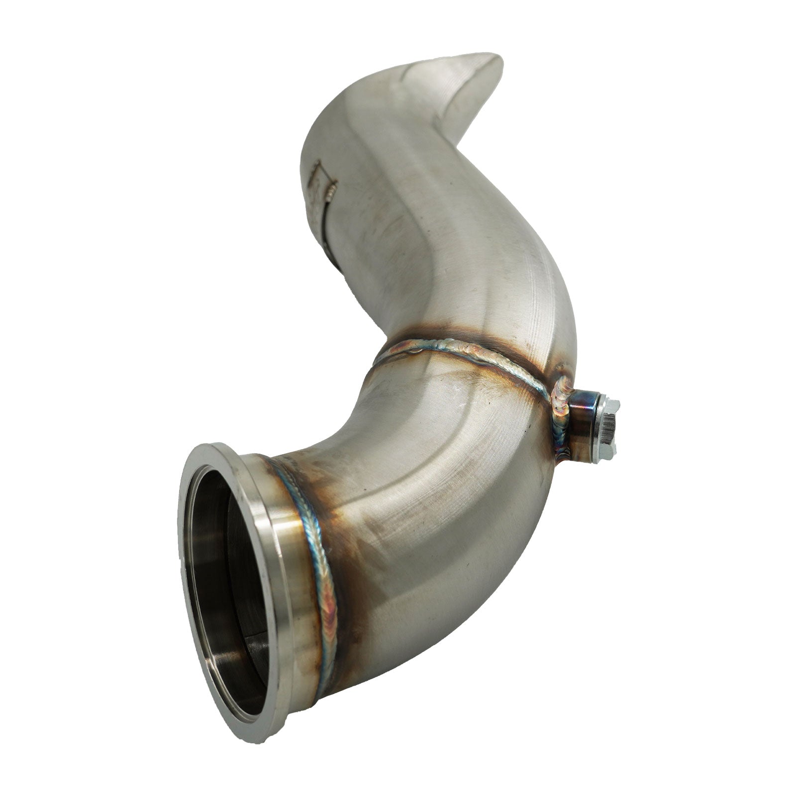 B Series Tear Drop Hood Exit Up Pipe Dump Tube For Top Mount Turbo Manifold Outlet - Bull Boost Performance
