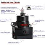 Universal Adjustable Fuel Pressure Regulator Kit W/ 100PSI Oil Gauge AN-6 Hoses - Bull Boost Performance