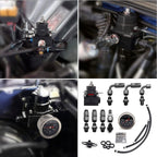 Universal Adjustable Fuel Pressure Regulator Kit W/ 100PSI Oil Gauge AN-6 Hoses - Bull Boost Performance
