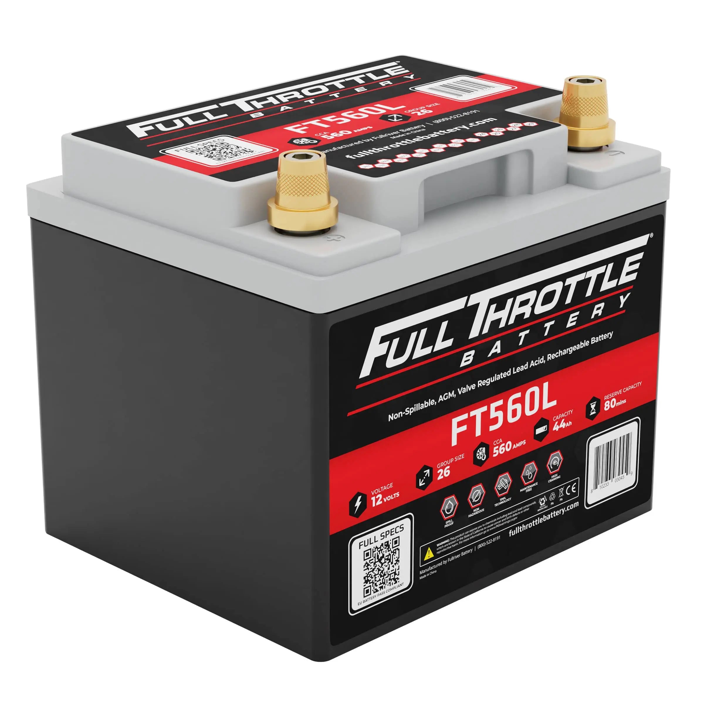 Full Throttle FT560L AGM Battery With Terminals