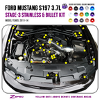 ZSPEC "Stage 3" Dress Up Bolts® Fastener Kit for 11-14 Ford Mustang 3.7L S197, Stainless & Billet