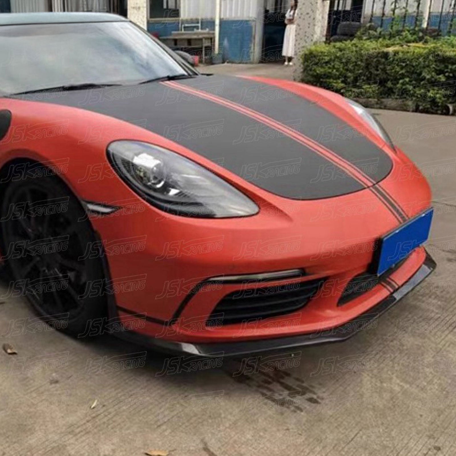 Carbon Fiber Front Bumper Lip for Porsche Cayman Boxster 718 16-18 - Bull Boost Performance