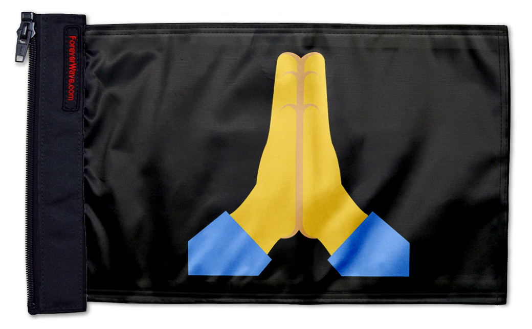 Emoji Praying Hands 12"x18" Forever Wave Flag for Bronco